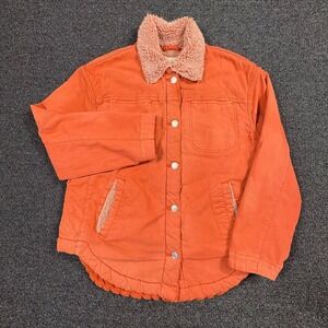 Pilcro and the Letterpress Orange Sherpa Collar Jacket